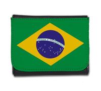 MERCHANDMANIA Billetera Billetero Bandera Brasil Pais Gobierno brasileño nacion America Hombre Caballero Negro Monedero