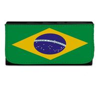 MERCHANDMANIA Billetera Billetero Bandera Brasil Pais Gobierno brasileño nacion America Mujer señora Negro Monedero