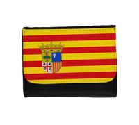 MERCHANDMANIA Billetera Billetero Bandera de Aragon españa Comunidad autonoma Unisex Negro Monedero