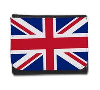 MERCHANDMANIA Billetera Billetero Bandera Inglaterra Londres Ingles Reino Unido UK Hombre Caballero Negro Monedero