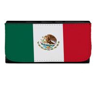 MERCHANDMANIA Billetera Billetero Bandera mejico Pais Gobierno Mexico America hispana Mujer señora Negro Monedero