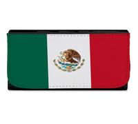 MERCHANDMANIA Billetera Billetero Bandera mejico Pais Gobierno Mexico Mujer señora Negro Monedero