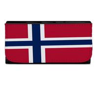 MERCHANDMANIA Billetera Billetero Bandera Noruega Pais Gobierno Noruego Europa Mujer señora Negro Monedero