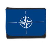 MERCHANDMANIA Billetera Billetero Bandera OTAN organización tratado atlantico Norte Hombre Caballero Negro Monedero