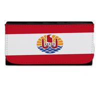 MERCHANDMANIA Billetera Billetero Bandera Polinesia Pais Gobierno Oceania Mujer señora Negro Monedero