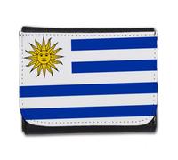 MERCHANDMANIA Billetera Billetero Bandera uruguai Logo latinoamerica Pais hispanoamerica Hombre Caballero Negro Monedero