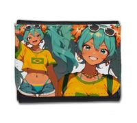 MERCHANDMANIA Billetera Billetero Brazilian Miku brasileña Vocaloid Hatsune Hombre Caballero Negro Monedero