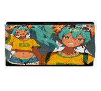 MERCHANDMANIA Billetera Billetero Brazilian Miku brasileña Vocaloid Hatsune Mujer señora Negro Monedero