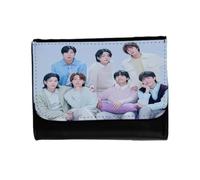 MERCHANDMANIA Billetera Billetero BTS KPOP Chicos 2025 Magic Shop Who Wild Flower Unisex Negro Monedero