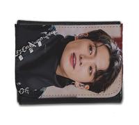 MERCHANDMANIA Billetera Billetero BTS Personaje KPOP Cantante 2025 Jeon Jung-Kook Hombre Caballero Negro Monedero