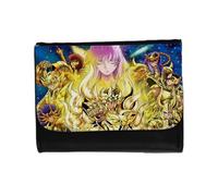 MERCHANDMANIA Billetera Billetero Caballeros DE Oro 12 Casas Unisex Negro Monedero