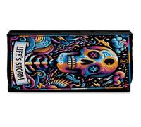 MERCHANDMANIA Billetera Billetero Carta Tarot Graciosa Meme Locura estress tormenta Mental Mujer señora Negro Monedero