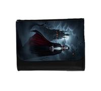 MERCHANDMANIA Billetera Billetero Castillo de Dracula Paisaje Vampiro murcielagos Unisex Negro Monedero