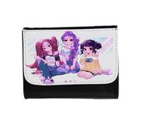 MERCHANDMANIA Billetera Billetero Chicas Cantantes Lindas Cute Kawaii Chibi pelicula Anime Unisex Negro Monedero