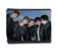 MERCHANDMANIA Billetera Billetero Chicos Cantantes Famosos Mention me Deja VU Hombre Caballero Negro Monedero