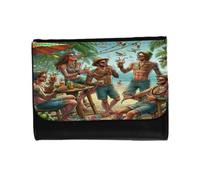 MERCHANDMANIA Billetera Billetero chiringuito Playa Amigos Fiesta Verano Beach Club Unisex Negro Monedero