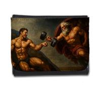 MERCHANDMANIA Billetera Billetero Cuadro Arte el creador musculos Gimnasio calistenia Hombre Caballero Negro Monedero