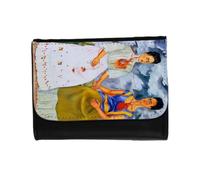 MERCHANDMANIA Billetera Billetero Cuadro Arte Feminista Frida Kahlo, Las Dos Fridas Unisex Negro Monedero