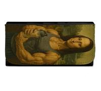 MERCHANDMANIA Billetera Billetero Cuadro Arte Gracioso yokonda Mona Lisa calistenia Gym Mujer señora Negro Monedero