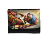 MERCHANDMANIA Billetera Billetero Cuadro Arte ja Joven de la Perla Moderna Gafas Woke Unisex Negro Monedero