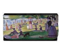 MERCHANDMANIA Billetera Billetero Cuadro Arte Tarde de Domingo en la Isla de la Grande Jatte Mujer señora Negro Monedero