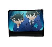 MERCHANDMANIA Billetera Billetero Detective Conan Anime Serie Personajes Unisex Negro Monedero