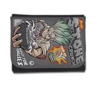 MERCHANDMANIA Billetera Billetero Doctor dr Stone senku Desayuno Piedra Cereales Gracioso Hombre Caballero Negro Monedero