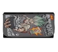 MERCHANDMANIA Billetera Billetero Doctor dr Stone senku Desayuno Piedra Cereales Gracioso Mujer señora Negro Monedero