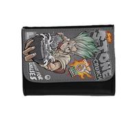MERCHANDMANIA Billetera Billetero Doctor dr Stone senku Desayuno Piedra Cereales Gracioso Unisex Negro Monedero
