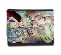MERCHANDMANIA Billetera Billetero dr Stone Anime senku Padre Astronauta Luna Hombre Caballero Negro Monedero