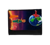 MERCHANDMANIA Billetera Billetero el principito Luna Tierra Estrellas Universo Fantasia Zorro Unisex Negro Monedero