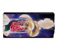 MERCHANDMANIA Billetera Billetero el principito Rosa Amor Estrellas Espacio Historia Mujer señora Negro Monedero