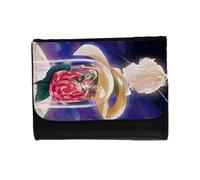 MERCHANDMANIA Billetera Billetero el principito Rosa Amor Estrellas Espacio Historia Unisex Negro Monedero