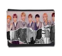 MERCHANDMANIA Billetera Billetero Fake Love Korea BTS Chicos Cantantes Coreanos Hombre Caballero Negro Monedero
