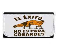 MERCHANDMANIA Billetera Billetero Frase Gimnasio éxito Valientes musculos Esfuerzo Mujer señora Negro Monedero