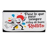 MERCHANDMANIA Billetera Billetero Frase Graciosa Buen Rollo Positivo Alegria Mujer señora Negro Monedero