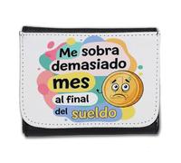 MERCHANDMANIA Billetera Billetero Frase Graciosa Final de Mes Dinero pobre Chiste Hombre Caballero Negro Monedero
