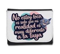 MERCHANDMANIA Billetera Billetero Frase Graciosa no Estoy Loco Loca Mente Realidad Hombre Caballero Negro Monedero
