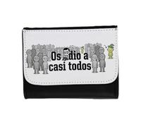 MERCHANDMANIA Billetera Billetero Frase Graciosa os Odio a Casi Todos Unisex Negro Monedero