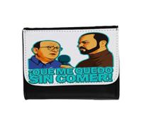 MERCHANDMANIA Billetera Billetero Frase Graciosa Que me quedo sin Comer Trabajo pobre Unisex Negro Monedero
