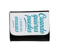 MERCHANDMANIA Billetera Billetero Frase Gym Gimnasio Deporte Cuando Quieres Puedes Unisex Negro Monedero