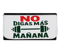 MERCHANDMANIA Billetera Billetero Frase Gym Gimnasio Deporte no digas más mañana Mujer señora Negro Monedero