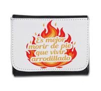 MERCHANDMANIA Billetera Billetero Frase motivadora dignidad Orgullo Fuerza Hombre Caballero Negro Monedero