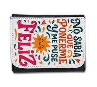 MERCHANDMANIA Billetera Billetero Frase motivadora Feliz Felicidad Actitud Hombre Caballero Negro Monedero