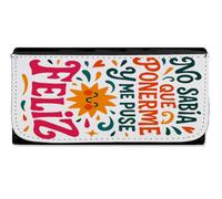 MERCHANDMANIA Billetera Billetero Frase motivadora Feliz Felicidad Actitud Mujer señora Negro Monedero