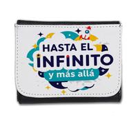 MERCHANDMANIA Billetera Billetero Frase motivadora pelicula hasta el Infinito y mas Alla Hombre Caballero Negro Monedero