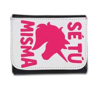 MERCHANDMANIA Billetera Billetero Frase motivadora se tu Misma carácter psicologia Hombre Caballero Negro Monedero