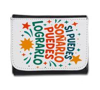 MERCHANDMANIA Billetera Billetero Frase motivadora soñar Logro motivacion Esfuerzo Hombre Caballero Negro Monedero