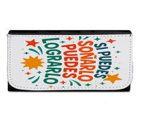 MERCHANDMANIA Billetera Billetero Frase motivadora soñar Logro motivacion Esfuerzo Mujer señora Negro Monedero