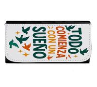 MERCHANDMANIA Billetera Billetero Frase motivadora sueño Logro Trabajo emprendedor Mujer señora Negro Monedero